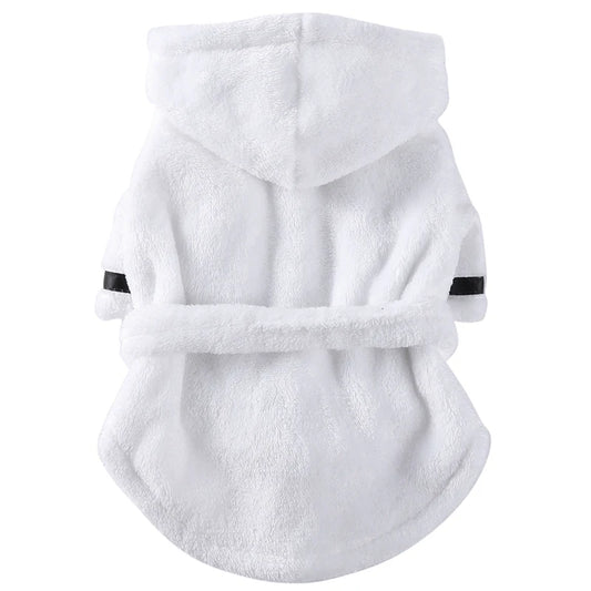 Plush bath robe for beach or pool