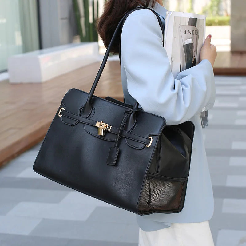 Luxury PU Leather Breathable Handbag Carrier